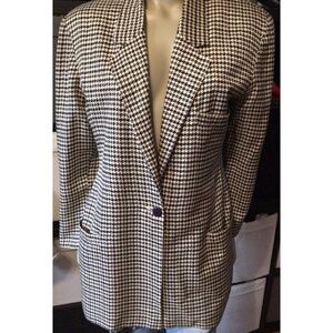 Vintage 80’s Silk Houndstooth Blazer size 8